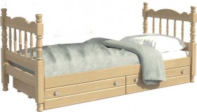 Кровать одинарная Аленка из массива сосны 800*1890 Сосна в Чернолучинском - chernoluchinskij.katalogmebeli.com | фото
